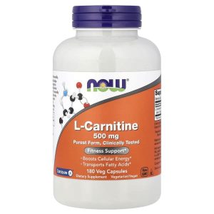 NOW Foods, L-Carnitine, 500 mg, 180 Veg Capsules