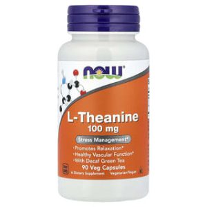 NOW Foods, L-Theanine, 90 Veg Capsules