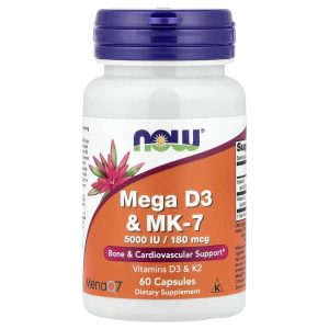 NOW Foods, Mega D3 & MK-7, 60 Capsules