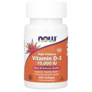 NOW Foods, Vitamin D-3, High Potency, 240 Softgels (250 mcg per Softgel)