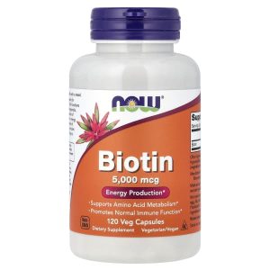 NOW Foods, Biotin, 5,000 mcg, 120 Veg Capsules