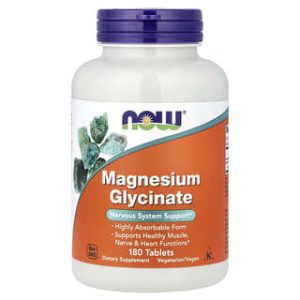 NOW Foods, Magnesium Glycinate, 180 Tablets (100 mg per Tablet)