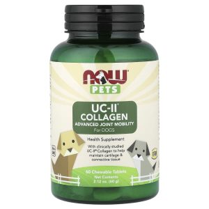 NOW Foods, Pets, UC-II® Collagen Advanced Joint Mobility, For Dogs, 60 Chewable Tablets, 2.12 oz (60 g)