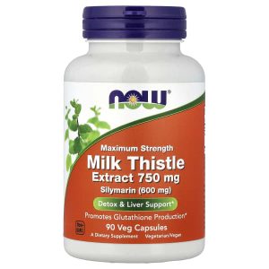 NOW Foods, Milk Thistle Extract, 750 mg, 90 Veg Capsules