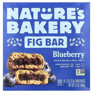 Nature's Bakery, Fig Bar, Blueberry, 6 Twin Packs, 2 oz (57 g) Each