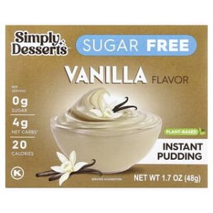 Simply Desserts, Plant-Based Instant Pudding, Sugar Free, Vanilla, 1.7 oz (48 g)