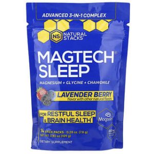 Natural Stacks, MagTech® Sleep, Lavender Berry, 14 Stick Packs, 0.28 oz (7.8 g) Each