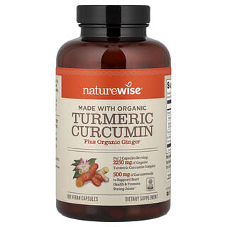 NatureWise, Organic Turmeric Curcumin, 180 Vegan Capsules