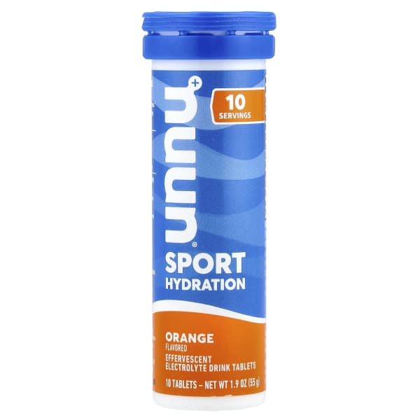 Nuun, Sport Hydration, Effervescent Electrolyte Drink Tablets, Orange, 10 Tablets