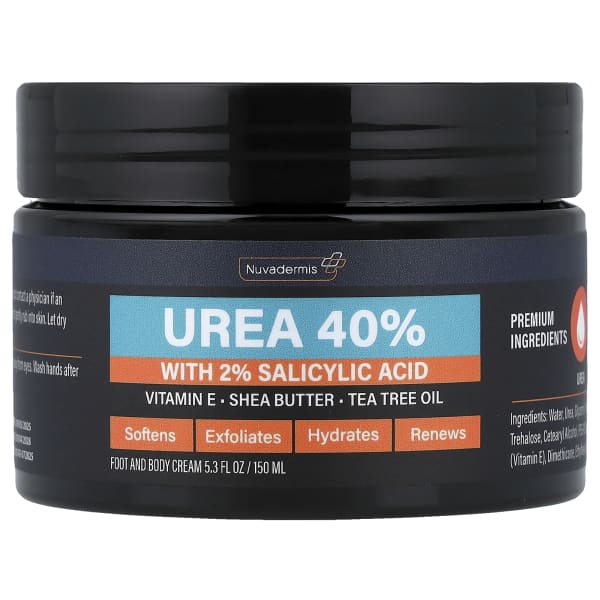 Nuvadermis, Foot and Body Cream, Urea 40% with 2% Salicylic Acid, 5.3 fl oz (150 ml)