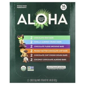 Aloha, Organic Protein Bars, Sampler Pack, 12 Bars, 1.98 oz (56 g) Each