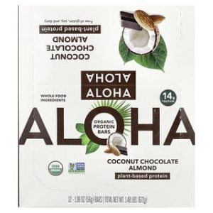 Aloha, Organic Protein Bars, Coconut Chocolate Almond, 12 Bars, 1.98 oz (56 g) Each