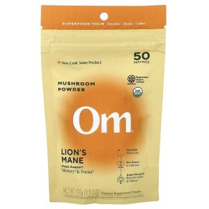 Om Mushrooms, Mushroom Powder, Lion's Mane, 3.5 oz (100 g)