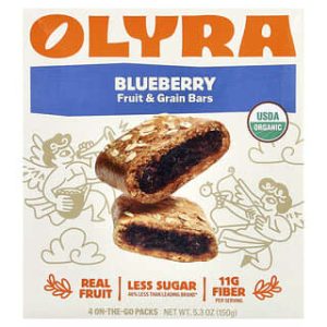 Olyra, Fruit & Grain Bars, Blueberry, 4 Packs, 1.32 oz (37.5 g) Each