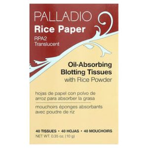 Palladio, Rice Paper, Oil-Absorbing Blotting Tissues, RPA2 Translucent, 40 Tissues