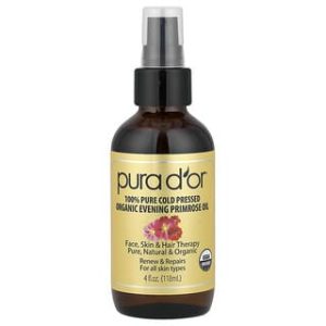 Pura D'or, Organic Evening Primrose Oil, 4 fl oz (118 ml)