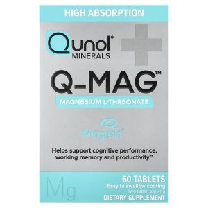 Qunol, Q-MAG™, Magnesium L-Threonate, 60 Tablets (72 mg per Tablet)
