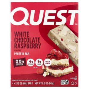 Quest Nutrition, Protein Bar, White Chocolate Raspberry, 4 Bars, 2.12 oz (60 g) Each