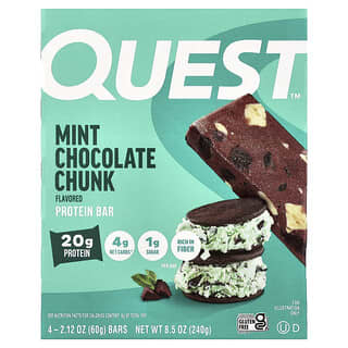 Quest Nutrition, Protein Bar, Mint Chocolate Chunk, 4 Bars, 2.12 oz (60 g) Each