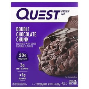 Quest Nutrition, Protein Bar, Double Chocolate Chunk, 4 Bars, 2.12 oz (60 g) Each