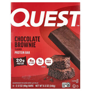 Quest Nutrition, Protein Bar, Chocolate Brownie, 4 Bars, 2.12 oz (60 g) Each