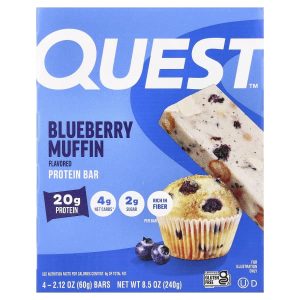 Quest Nutrition, Protein Bar, Blueberrry Muffin , 4 Bars, 2.12 oz (60 g) Each
