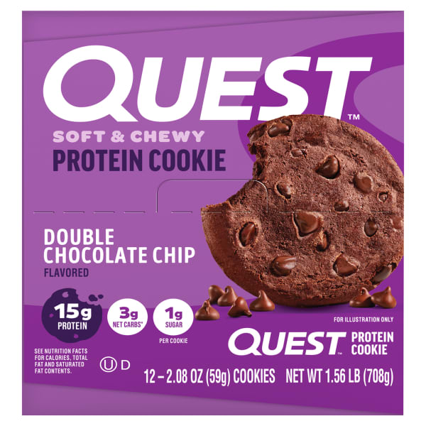 Quest Nutrition, Protein Cookie, Double Chocolate Chip, 12 Cookies, 2.08 oz (59 g) Each