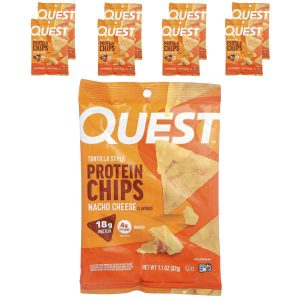 Quest Nutrition, Tortilla Style Protein Chips, Nacho Cheese, 8 Bags, 1.1 oz (32 g ) Each