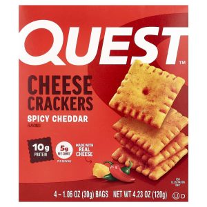 Quest Nutrition, Cheese Crackers, Spicy Cheddar, 4 Bags 1.06 oz (30 g) Each