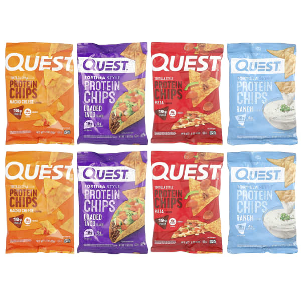Quest Nutrition, Tortilla Style Protein Chips, Variety Pack, 8 Pack, 1.1 oz (32 g) Each
