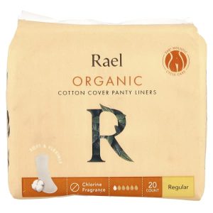 Rael, Organic Cotton Cover Panty Liners, Regular, 20 Count