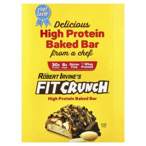 FITCRUNCH, High Protein Baked Bar, Peanut Butter, 12 Bars, 3.10 oz (88 g) Each