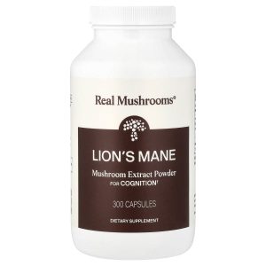 Real Mushrooms, Lion's Mane, Mushroom Extract Powder, 300 Capsules (500 mg Per capsule)