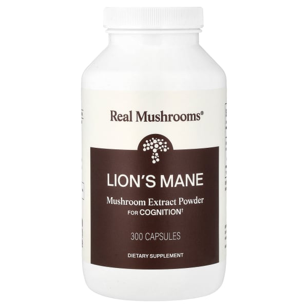 Real Mushrooms, Lion's Mane, Mushroom Extract Powder, 300 Capsules (500 mg Per capsule)