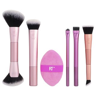 Real Techniques, Big Blends Energy, Brush + Dual-Sided Puff Set, 6 Piece Set