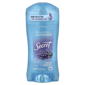 Secret, Clear Gel Antiperspirant/Deodorant Stick, Relaxing Lavender, 2.6 oz (73 g)