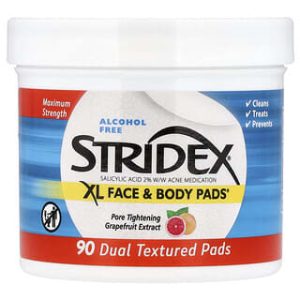 Stridex, XL Face & Body Pads™, Alcohol Free, 90 Dual Textured Pads