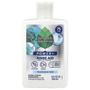Seventh Generation, Power+, Rinse Aid, Fragrance Free, 75 Loads, 8 fl oz (236 ml)