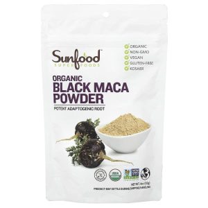 Sunfood, Organic Black Maca Powder, 4 oz (113 g)