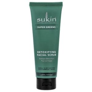 Sukin, Super Greens, Detoxifying Facial Scrub, Normal To Dry Skin Types, 4.23 fl oz (125 ml)