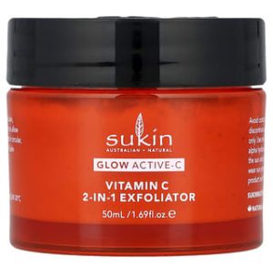 Sukin, Glow Active-C, Vitamin C 2-In-1 Exfoliator, 1.69 fl oz (50 ml)