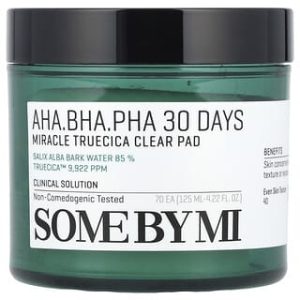 Some By Mi, AHA/BHA/PHA, 30 Days Miracle Truecica Clear Pad, 70 Pads, 4.22 fl oz (125 ml)