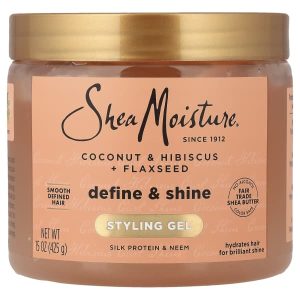 SheaMoisture, Styling Gel, Define & Shine, Coconut & Hibiscus + Flaxseed, 15 oz (425 g)