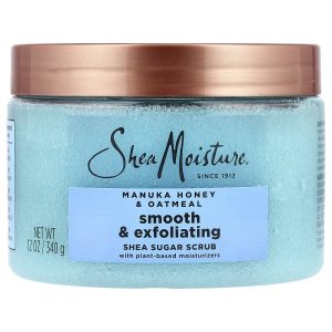 SheaMoisture, Smooth & Exfoliating Shea Sugar Scrub, Manuka Honey & Oatmeal, 12 oz (340 g)