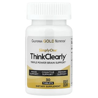 California Gold Nutrition, SimplyOne®, Think Clearly with L-Theanine, L-Phenylalanine, and L-Glutamine, 30 Tablets