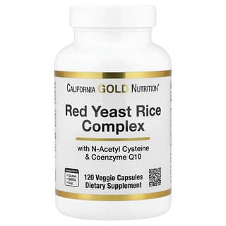 California Gold Nutrition, Red Yeast Rice Complex with Organic Red Yeast Rice, N-Acetyl Cysteine, Coenzyme Q10, and Milk Thistle Extract, 120 Veggie Capsules