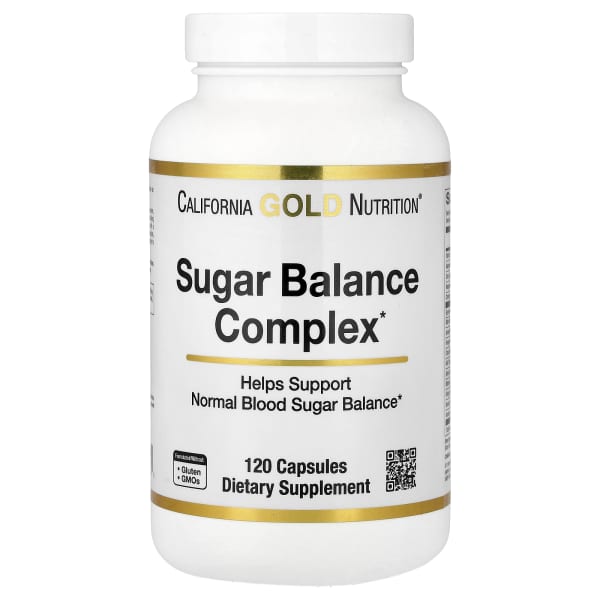California Gold Nutrition, Sugar Balance Complex with Chromium, Gymnema Sylvestre, Gingko Biloba and Milk Thistle, 120 Capsules