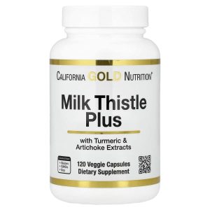 California Gold Nutrition, Milk Thistle Plus with Turmeric Extract and Artichoke Extract, 120 Veggie Capsules