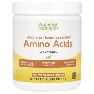 Super Nutrition, Leucine Enriched Essential Amino Acids with L-Leucine, L-Lysine, L-Threonine, and L-Isoleucine, Unflavored, 10.58 oz (300 g)