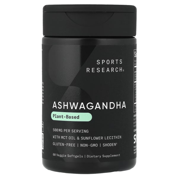 Sports Research, Ashwagandha, Plant-Based, 60 Veggie Softgels (250 mg per Softgel)